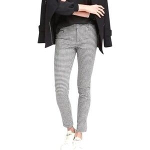 Banana Republic Ankle Sloan Houndstooth Black White Cropped Pants SIZE 8
